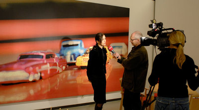 Isabella Trimmel, grand format art, cars, TV interview