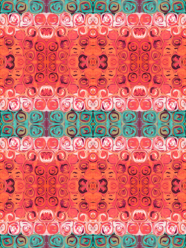 Flower _9267 RED _Set, art licensing, endless wall covering art pattern